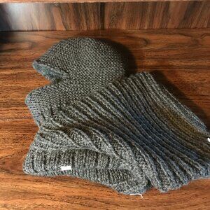 NEW Nirvanna Design Fleece Lined Hooded Balaclava Hat 100% Wool Unisex Dark Grey